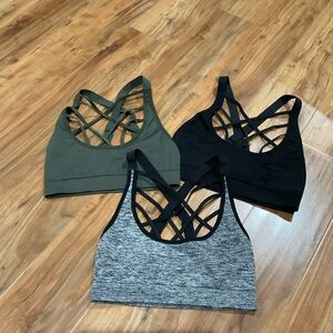 Victoria’s Secret Set of 3 Sport Bras - Black, Gray, Olive Green
